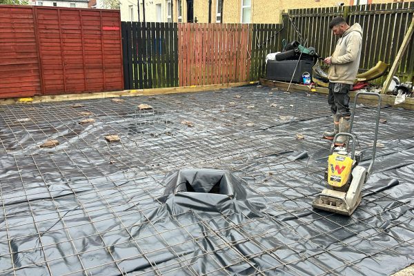 tarpe over levelled out ground