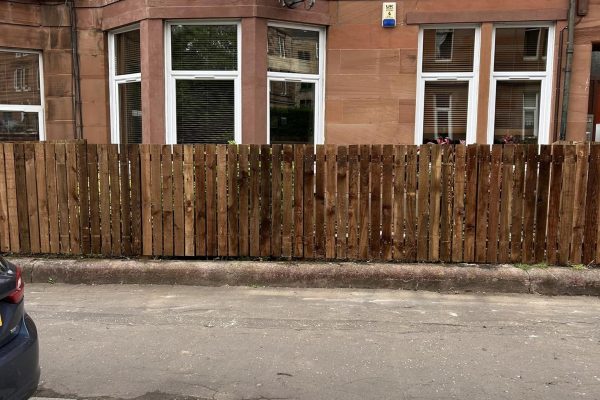 fencing around the front of the house